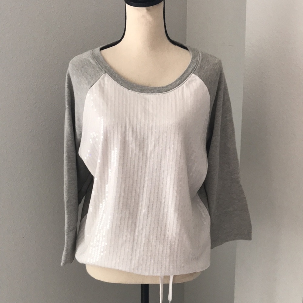 NICKI MINAJ Women Grey- White Sequins Front Sweatshirt | XXXL